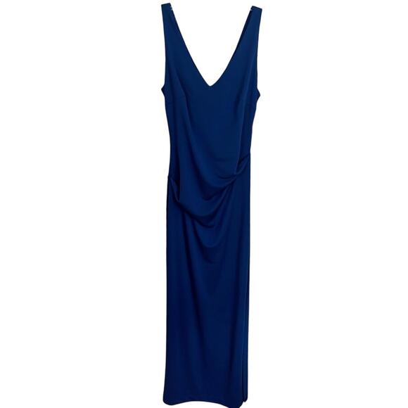 Nicole Miller Blue V-neck & Back Sheath Evening Gown Size 6 NWT - Picture 6 of 8